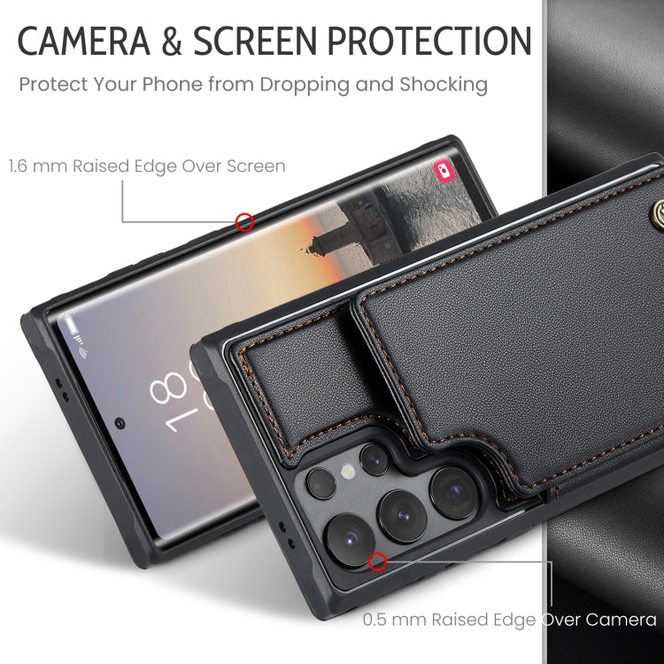 For Samsung Galaxy S24 Ultra 5G CaseMe C22 PC+TPU Business Style RFID Anti-theft Leather Phone Case(Black) - HoMEdemic™ 