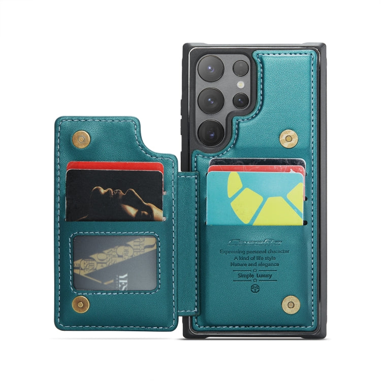 For Samsung Galaxy S24 Ultra 5G CaseMe C22 PC+TPU Business Style RFID Anti-theft Leather Phone Case(Blue Green) - HoMEdemic™ 