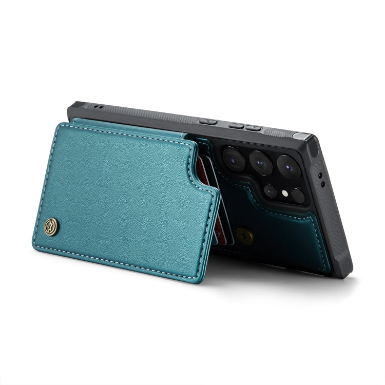 For Samsung Galaxy S24 Ultra 5G CaseMe C22 PC+TPU Business Style RFID Anti-theft Leather Phone Case(Blue Green) - HoMEdemic™ 