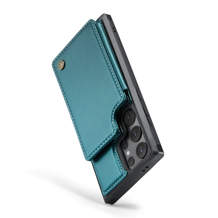 For Samsung Galaxy S24 Ultra 5G CaseMe C22 PC+TPU Business Style RFID Anti-theft Leather Phone Case(Blue Green) - HoMEdemic™ 