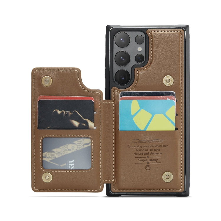 For Samsung Galaxy S24 Ultra 5G CaseMe C22 PC+TPU Business Style RFID Anti-theft Leather Phone Case(Brown) - HoMEdemic™ 