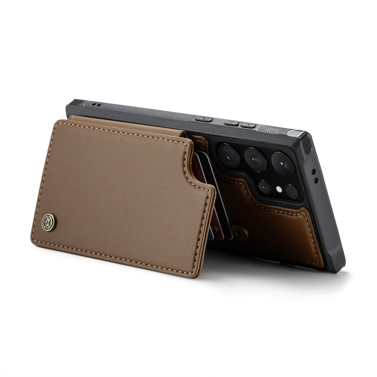 For Samsung Galaxy S24 Ultra 5G CaseMe C22 PC+TPU Business Style RFID Anti-theft Leather Phone Case(Brown) - HoMEdemic™ 