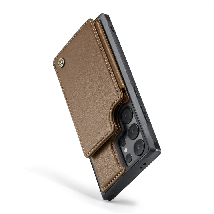 For Samsung Galaxy S24 Ultra 5G CaseMe C22 PC+TPU Business Style RFID Anti-theft Leather Phone Case(Brown) - HoMEdemic™ 