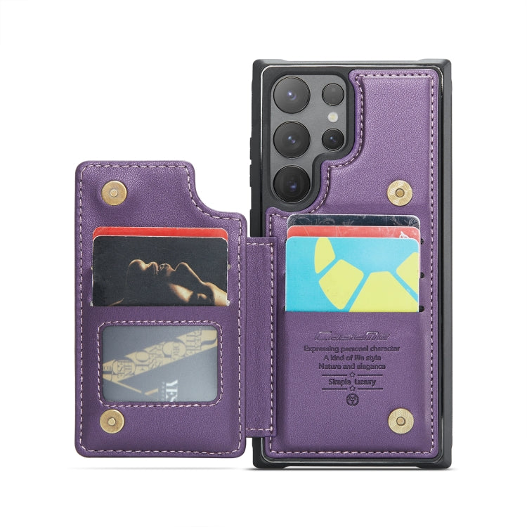 For Samsung Galaxy S24 Ultra 5G CaseMe C22 PC+TPU Business Style RFID Anti-theft Leather Phone Case(Purple) - HoMEdemic™ 
