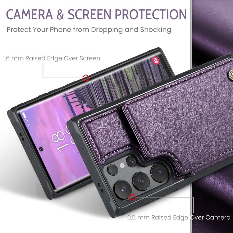 For Samsung Galaxy S24 Ultra 5G CaseMe C22 PC+TPU Business Style RFID Anti-theft Leather Phone Case(Purple) - HoMEdemic™ 