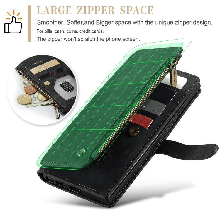 For Samsung Galaxy S24 Ultra 5G CaseMe C30 Card Slots Zipper Wallet Leather Phone Case(Black) - HoMEdemic™ 