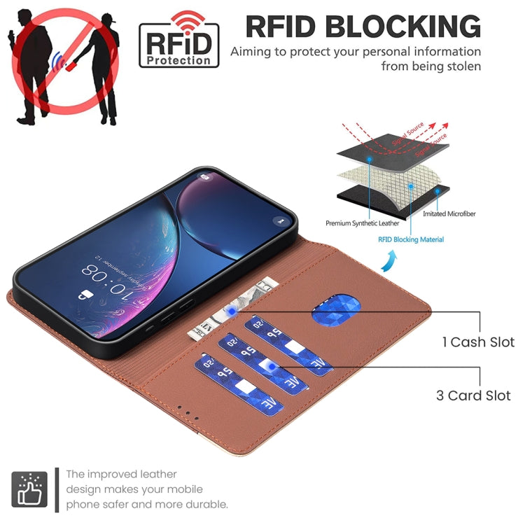 For Samsung Galaxy S24 Ultra 5G Color Matching RFID Anti-theft Leather Phone Case(Brown) - HoMEdemic™ 