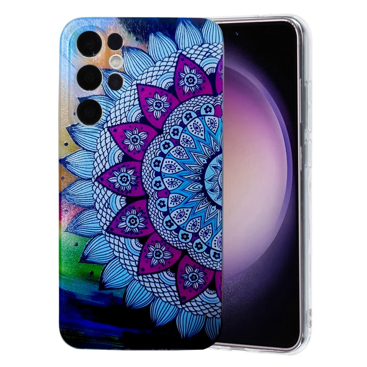 For Samsung Galaxy S24 Ultra 5G Colored Drawing Pattern TPU Phone Case(Half-flower) - HoMEdemic™ 