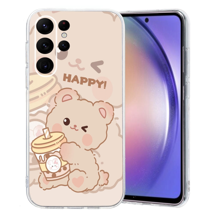 For Samsung Galaxy S24 Ultra 5G Colored Drawing Pattern Transparent TPU Phone Case(Bear) - HoMEdemic™ 