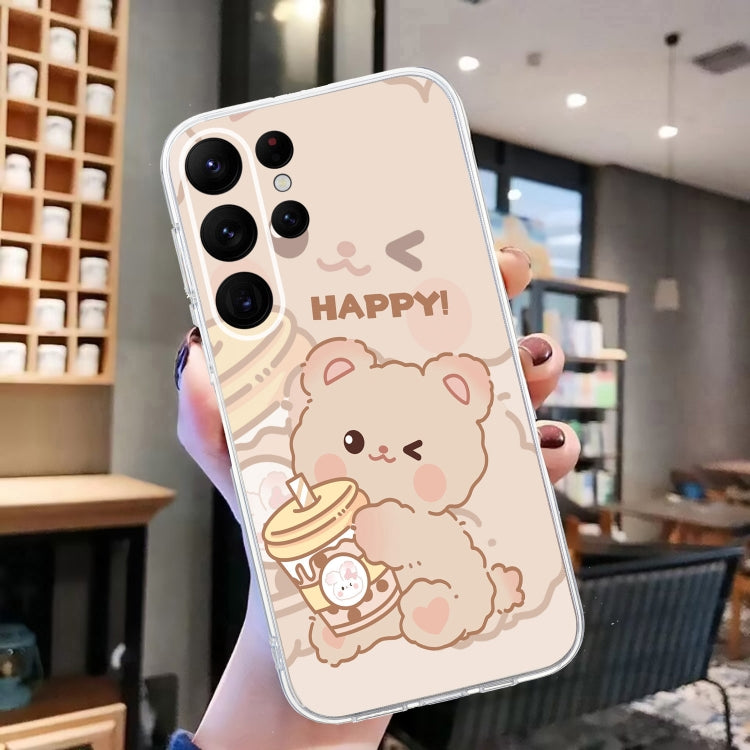 For Samsung Galaxy S24 Ultra 5G Colored Drawing Pattern Transparent TPU Phone Case(Bear) - HoMEdemic™ 