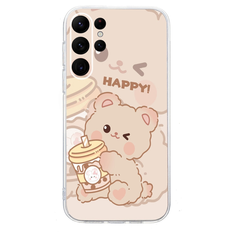 For Samsung Galaxy S24 Ultra 5G Colored Drawing Pattern Transparent TPU Phone Case(Bear) - HoMEdemic™ 