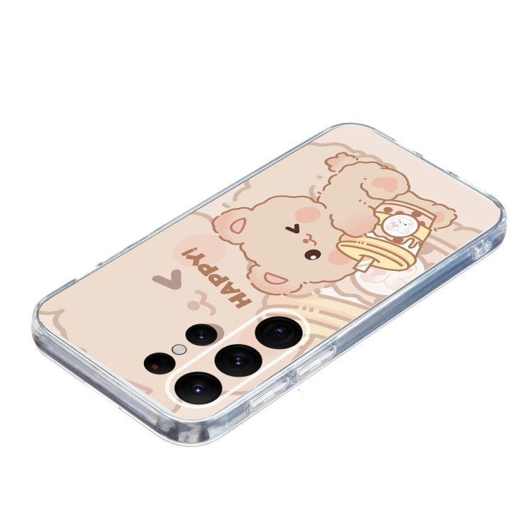 For Samsung Galaxy S24 Ultra 5G Colored Drawing Pattern Transparent TPU Phone Case(Bear) - HoMEdemic™ 