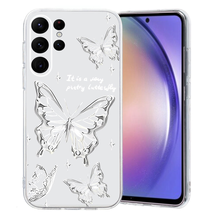 For Samsung Galaxy S24 Ultra 5G Colored Drawing Pattern Transparent TPU Phone Case(Butterflies) - HoMEdemic™ 