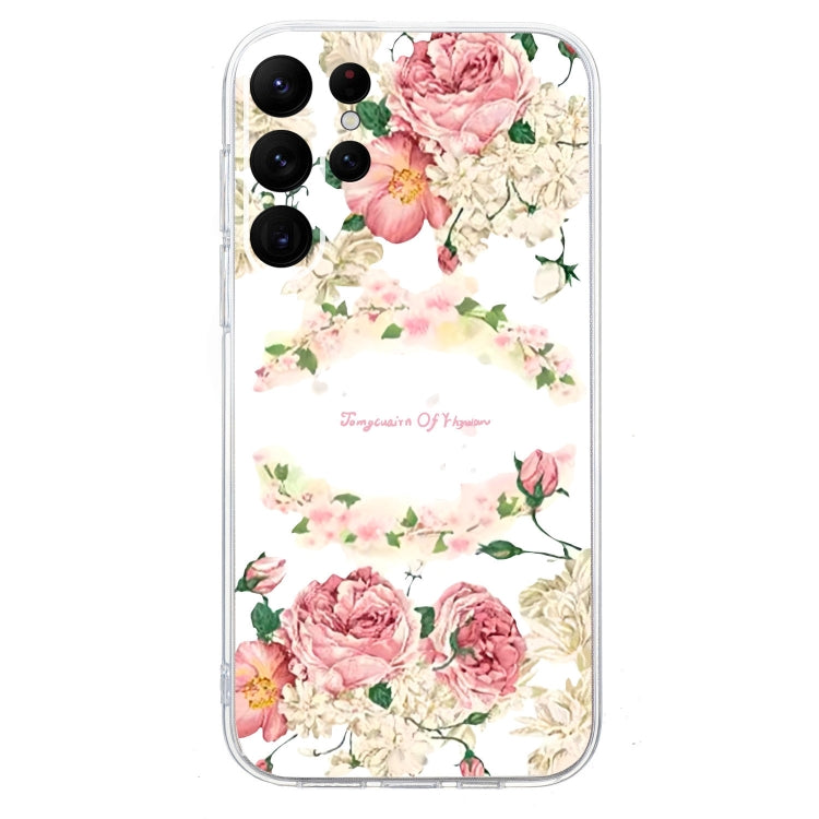 For Samsung Galaxy S24 Ultra 5G Colored Drawing Pattern Transparent TPU Phone Case(Rose) - HoMEdemic™ 