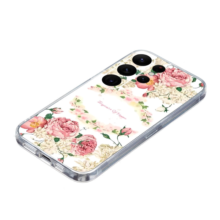 For Samsung Galaxy S24 Ultra 5G Colored Drawing Pattern Transparent TPU Phone Case(Rose) - HoMEdemic™ 