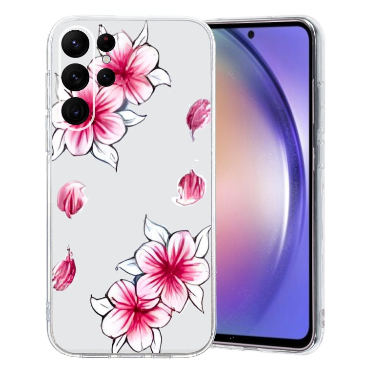 For Samsung Galaxy S24 Ultra 5G Colored Drawing Pattern Transparent TPU Phone Case(Sakura) - HoMEdemic™ 