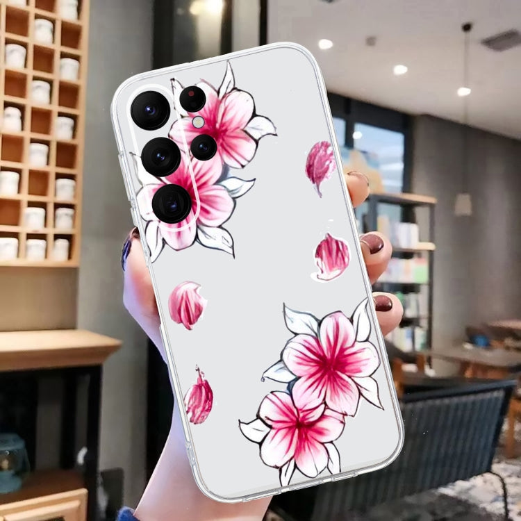 For Samsung Galaxy S24 Ultra 5G Colored Drawing Pattern Transparent TPU Phone Case(Sakura) - HoMEdemic™ 
