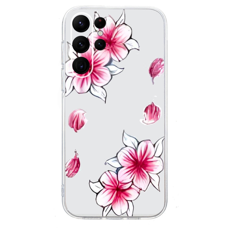 For Samsung Galaxy S24 Ultra 5G Colored Drawing Pattern Transparent TPU Phone Case(Sakura) - HoMEdemic™ 
