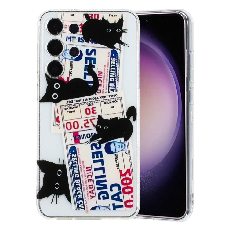 For Samsung Galaxy S24 Ultra 5G Colorful Painting Pattern TPU Phone Case(Black Cat) - HoMEdemic™ 
