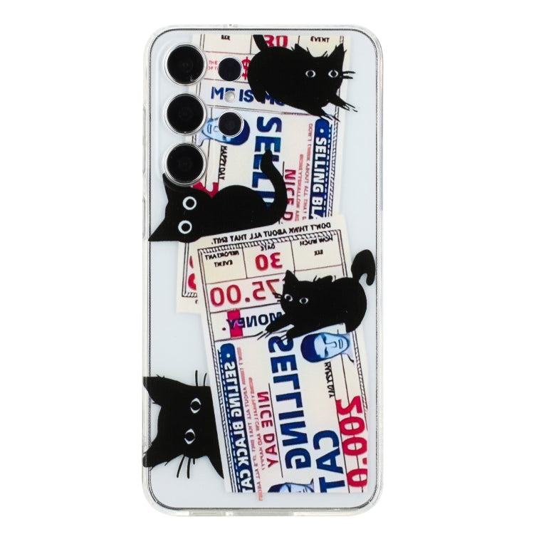 For Samsung Galaxy S24 Ultra 5G Colorful Painting Pattern TPU Phone Case(Black Cat) - HoMEdemic™ 