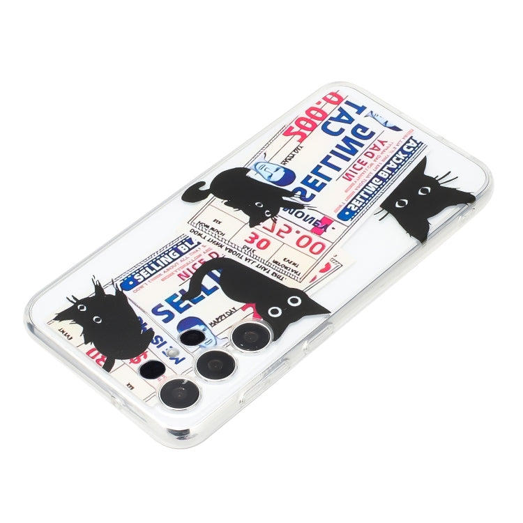 For Samsung Galaxy S24 Ultra 5G Colorful Painting Pattern TPU Phone Case(Black Cat) - HoMEdemic™ 