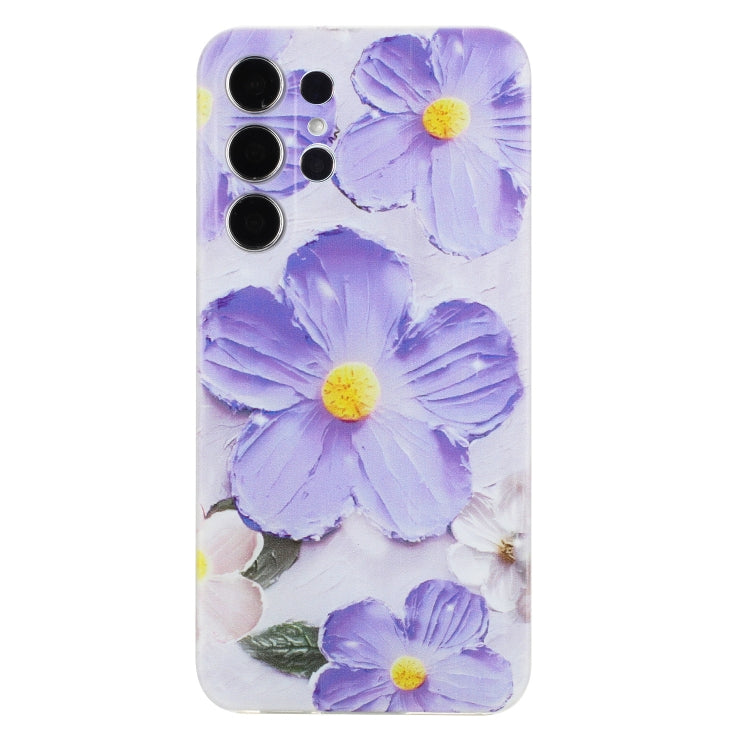 For Samsung Galaxy S24 Ultra 5G Colorful Painting Pattern TPU Phone Case(Purple Flowers) - HoMEdemic™ 