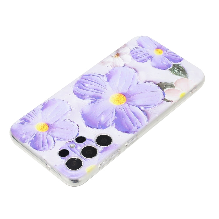 For Samsung Galaxy S24 Ultra 5G Colorful Painting Pattern TPU Phone Case(Purple Flowers) - HoMEdemic™ 