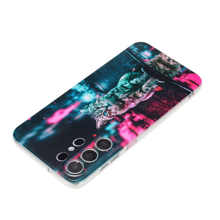 For Samsung Galaxy S24 Ultra 5G Colorful Painting Pattern TPU Phone Case(Traffic Light Cat) - HoMEdemic™ 