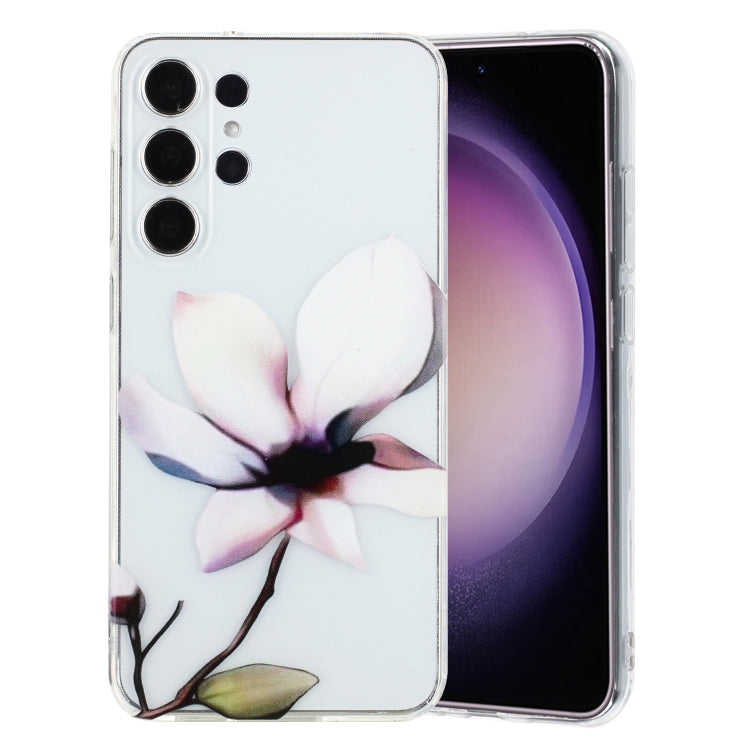 For Samsung Galaxy S24 Ultra 5G Colorful Painting Pattern TPU Phone Case(White Flowers) - HoMEdemic™ 