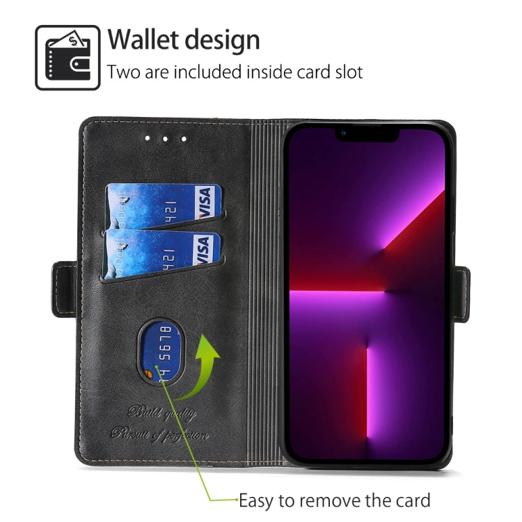 For Samsung Galaxy S24 Ultra 5G Contrast Color Side Buckle Leather Phone Case(Black + Grey) - HoMEdemic™ 