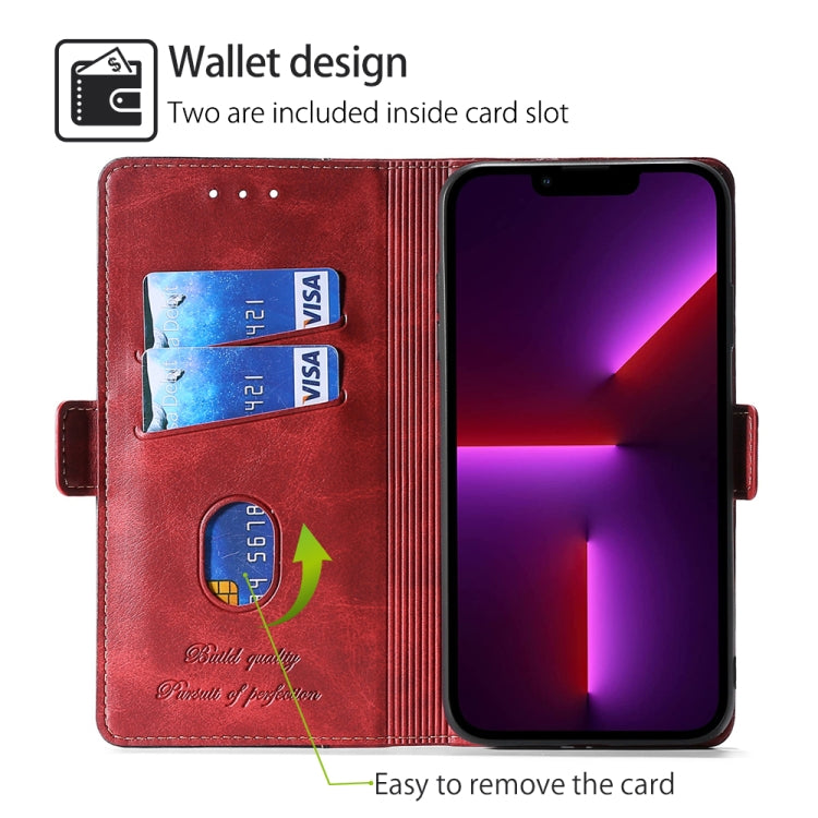 For Samsung Galaxy S24 Ultra 5G Contrast Color Side Buckle Leather Phone Case(Red + Black) - HoMEdemic™ 