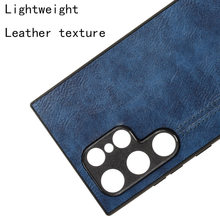 For Samsung Galaxy S24 Ultra 5G Cow Pattern Sewing Back Cover Phone Case(Blue) - HoMEdemic™ 