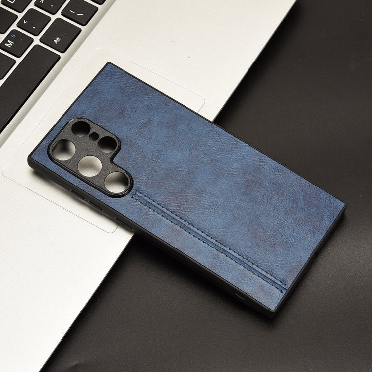 For Samsung Galaxy S24 Ultra 5G Cow Pattern Sewing Back Cover Phone Case(Blue) - HoMEdemic™ 