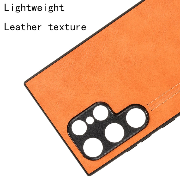 For Samsung Galaxy S24 Ultra 5G Cow Pattern Sewing Back Cover Phone Case(Orange) - HoMEdemic™ 