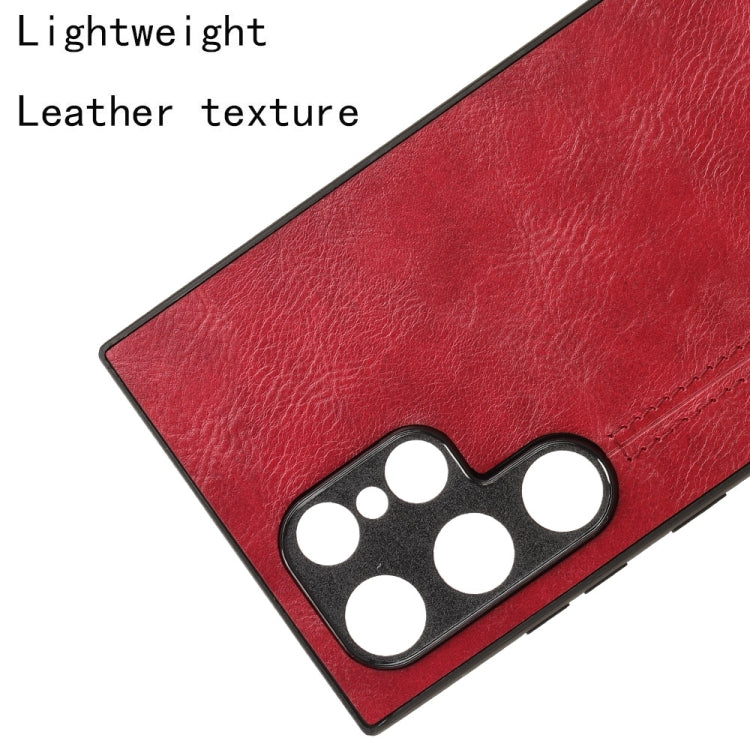 For Samsung Galaxy S24 Ultra 5G Cow Pattern Sewing Back Cover Phone Case(Red) - HoMEdemic™ 