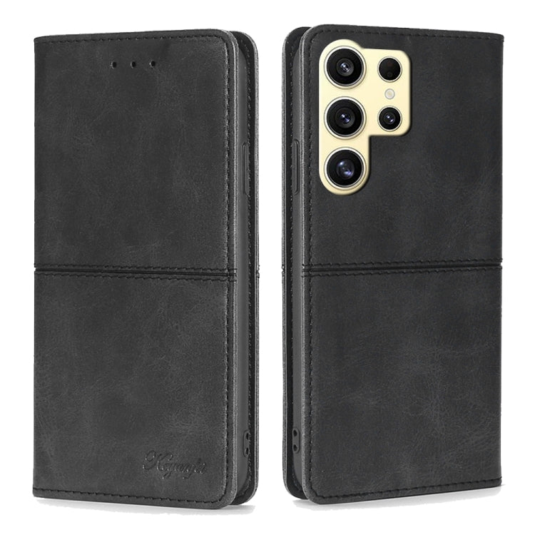 For Samsung Galaxy S24 Ultra 5G Cow Texture Magnetic Leather Phone Case(Black) - HoMEdemic™ 
