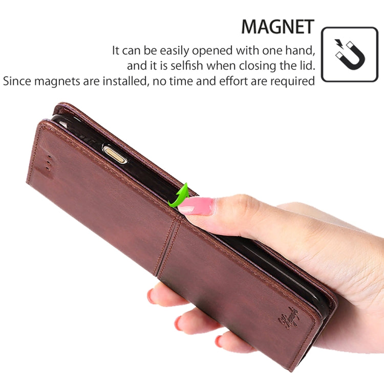 For Samsung Galaxy S24 Ultra 5G Cow Texture Magnetic Leather Phone Case(Dark Brown) - HoMEdemic™ 