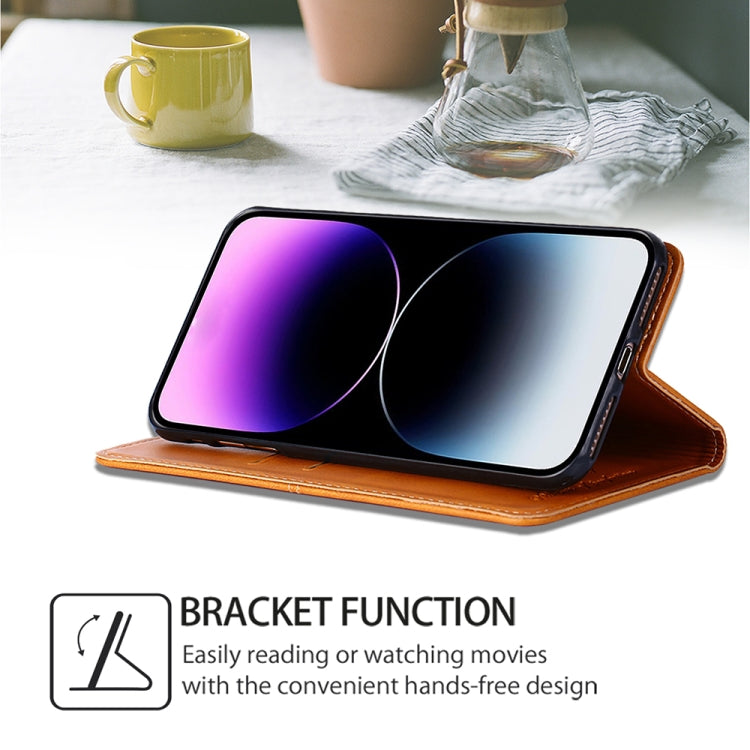 For Samsung Galaxy S24 Ultra 5G Cow Texture Magnetic Leather Phone Case(Light Brown) - HoMEdemic™ 