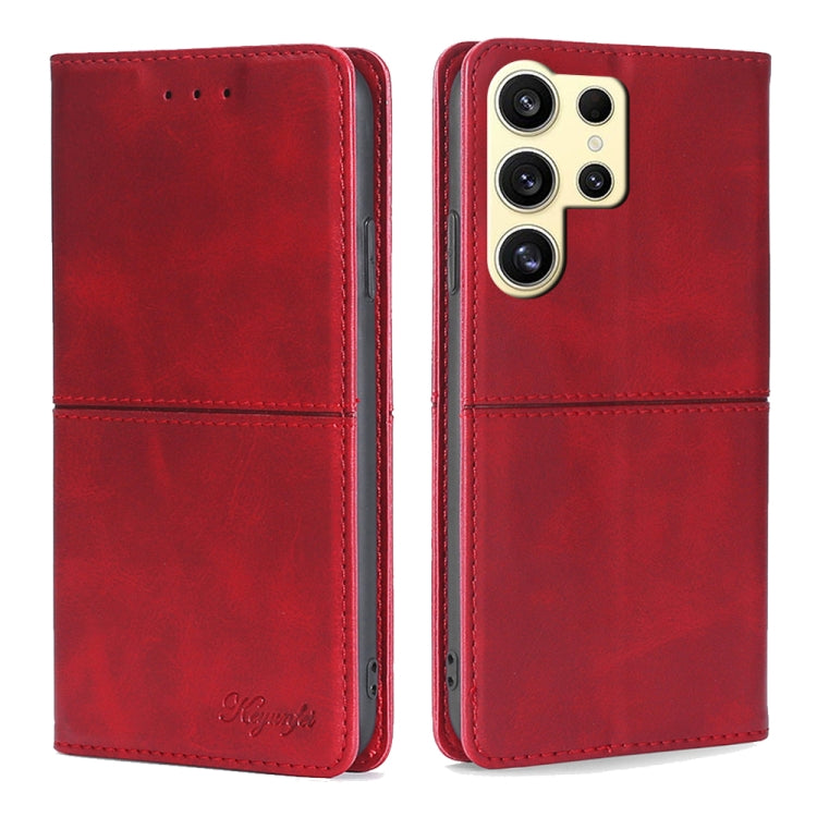 For Samsung Galaxy S24 Ultra 5G Cow Texture Magnetic Leather Phone Case(Red) - HoMEdemic™ 