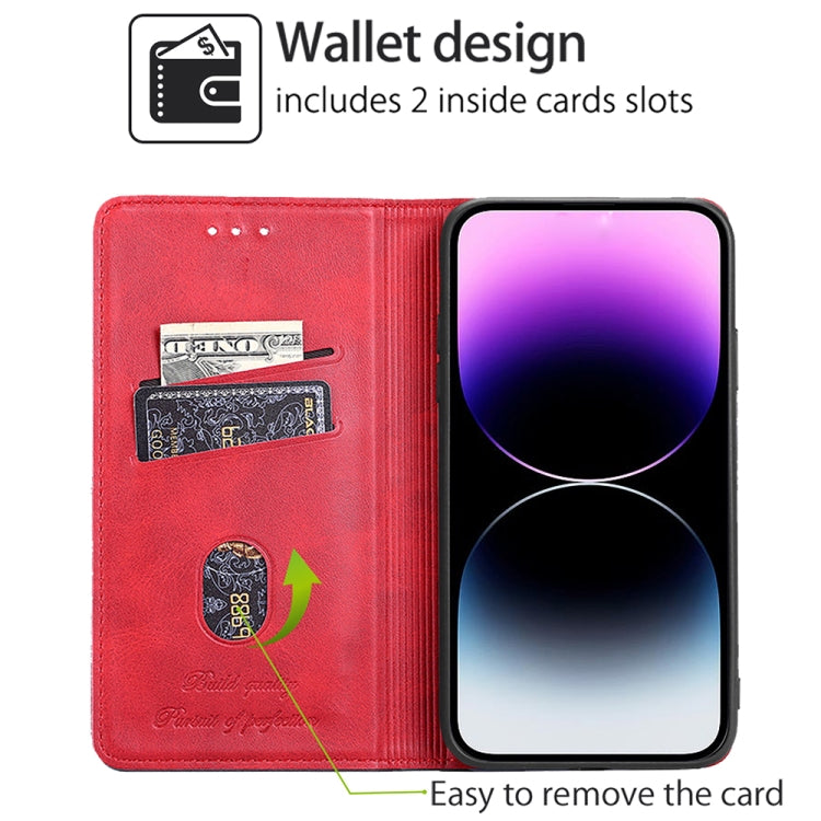 For Samsung Galaxy S24 Ultra 5G Cow Texture Magnetic Leather Phone Case(Red) - HoMEdemic™ 