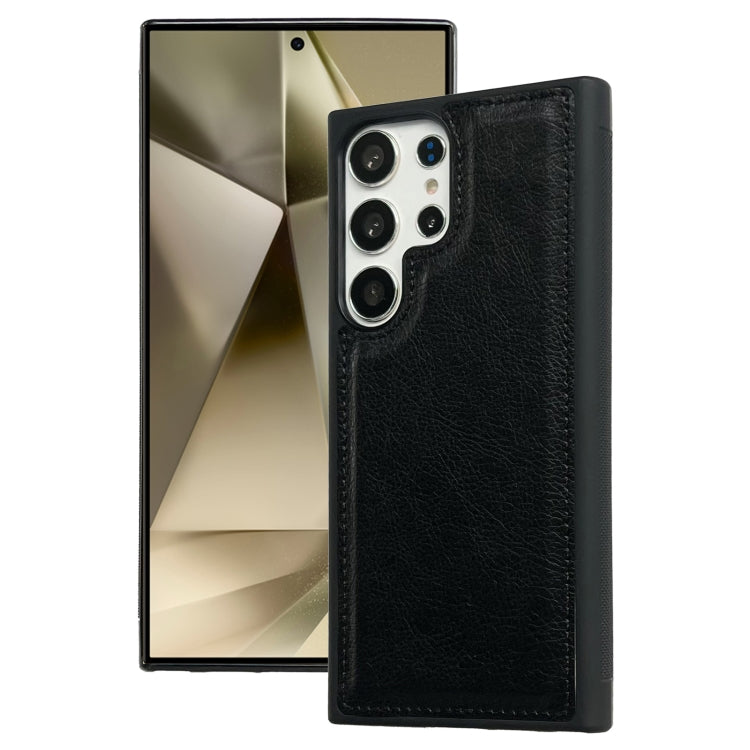 For Samsung Galaxy S24 Ultra 5G Cowhide Texture Back Cover Phone Case(Black) - HoMEdemic™ 