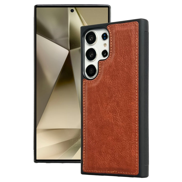 For Samsung Galaxy S24 Ultra 5G Cowhide Texture Back Cover Phone Case(Brown) - HoMEdemic™ 