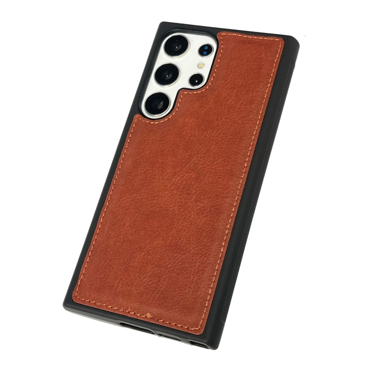 For Samsung Galaxy S24 Ultra 5G Cowhide Texture Back Cover Phone Case(Brown) - HoMEdemic™ 