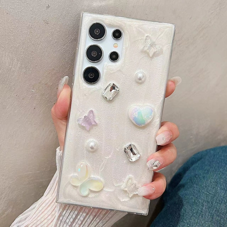 For Samsung Galaxy S24 Ultra 5G Cream Gum Decoden TPU Phone Case(Butterfly) - HoMEdemic™ 