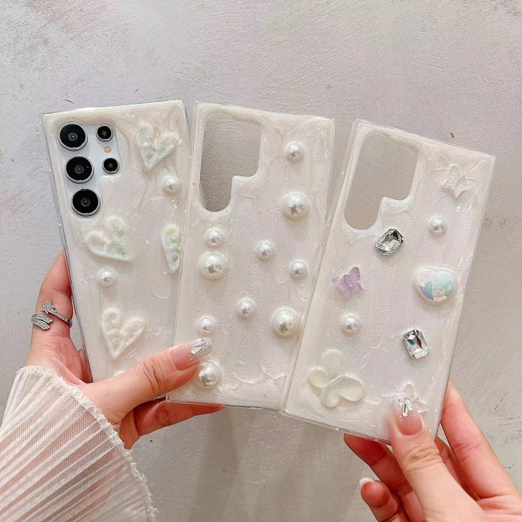 For Samsung Galaxy S24 Ultra 5G Cream Gum Decoden TPU Phone Case(Butterfly) - HoMEdemic™ 