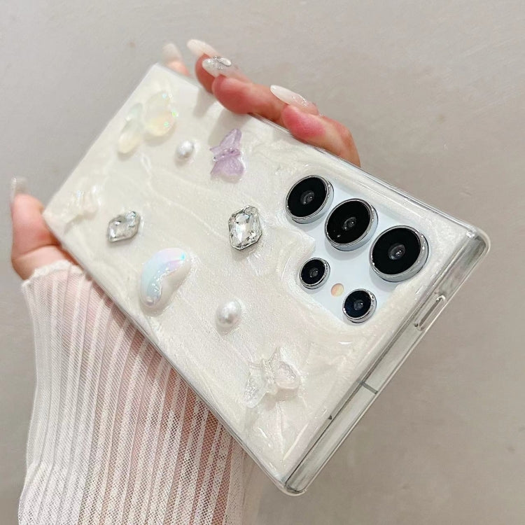 For Samsung Galaxy S24 Ultra 5G Cream Gum Decoden TPU Phone Case(Butterfly) - HoMEdemic™ 