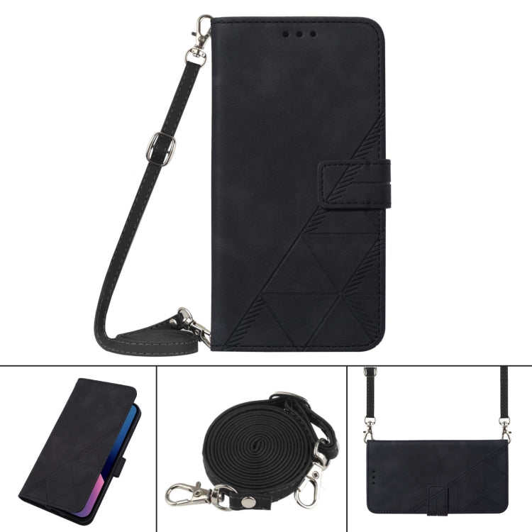 For Samsung Galaxy S24 Ultra 5G Crossbody 3D Embossed Flip Leather Phone Case(Black) - HoMEdemic™ 