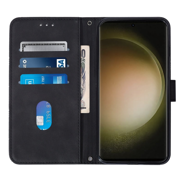 For Samsung Galaxy S24 Ultra 5G Crossbody 3D Embossed Flip Leather Phone Case(Black) - HoMEdemic™ 