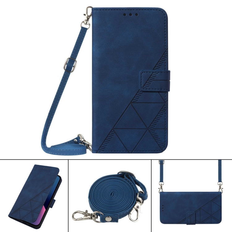 For Samsung Galaxy S24 Ultra 5G Crossbody 3D Embossed Flip Leather Phone Case(Blue) - HoMEdemic™ 