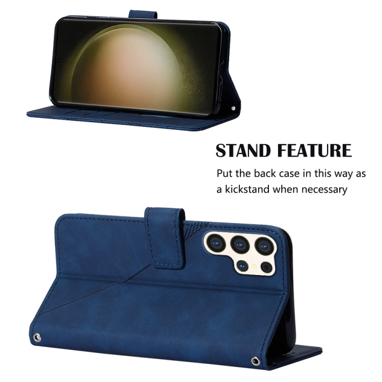 For Samsung Galaxy S24 Ultra 5G Crossbody 3D Embossed Flip Leather Phone Case(Blue) - HoMEdemic™ 